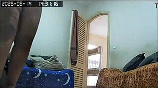 Hidden Camera Catches Big Ass Maid Cleaning Naked in Lingerie