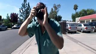 Blonde cougar bends over for monster cock anal