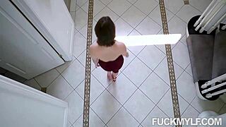 Busy Husband Ignores Wife Lily Love's Big Tits Riding Him.