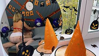 Mature Nurse At Halloween Party Gets Fucked Clothed