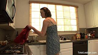 this brunette milf is fucking a teen 18+ in a hot lesbian scene with oral action