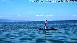 Mature amateurs on kayak number three outdoors