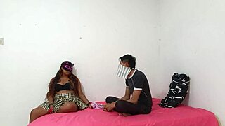 Stepsiblings talk and end up doing hot sexual challenges together