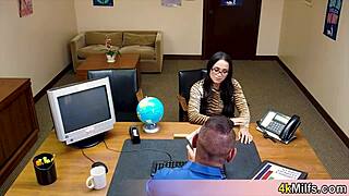 Geeky Asian Milf Secretary With Glasses Sucks Big Cock For Promotion Like A Pornstar