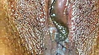 i see sexy latina milf close up with cum on her body i cant believe it