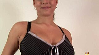 Milf Oils Her Extreme Big Natural Boobs for Masturbation