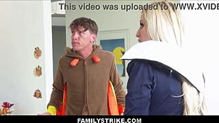 Hot Family Thanksgiving Orgy With Stepmom, Stepson, Stepdaughter, And Stepdad!