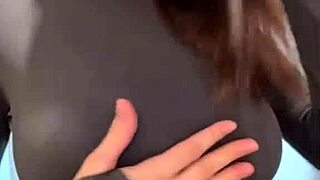 Stepmother caresses milky tits until orgasm. Then gets anal fucked.