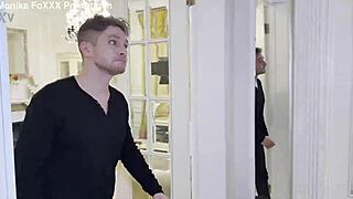 Russian Monika Fox gangbang double anal