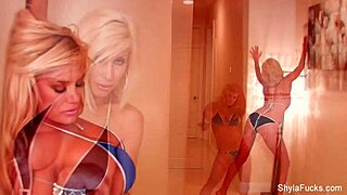 I watch Shyla Stylez in hot lesbian action with big tits and ass