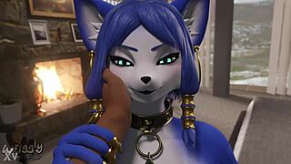 Breeding that blue vixen with my big cock deep in her furry pussy