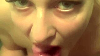 Horny milf Swettysvett intensely sucks in bathroom after workout