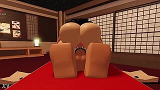 roblox features a hot elf japanese milf in intense sex