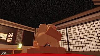 roblox features a hot elf japanese milf in intense sex