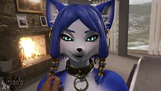 Breeding that blue vixen with my big cock deep in her furry pussy