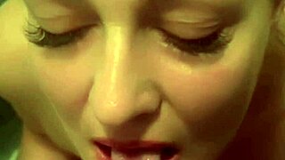 Horny milf Swettysvett intensely sucks in bathroom after workout