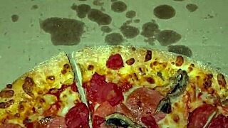 I ordered pizza and masturbated on it with my juicy pussy as a kinky arab teen craving bbc in los angeles