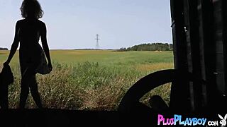 Stunning Blonde Jenessa Dawn Posed In Sexy Dress And Exposed Perfect Body With Small Tits And Outdoor Striptease