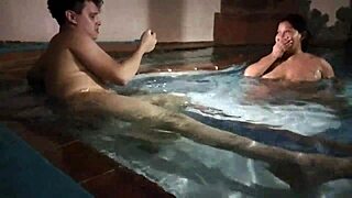 i hit my buddy's old lady from brazil in the florida pool during a homemade session with this mature milf wife slut young usa amateur couple lady