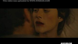 Marion Cotillard boldly exposes her big tits in a steamy celebrity nude scene from Mal de Pierres 2016.