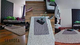 Experience new level of intimacy naked workout in triple cam view!