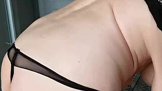 Sexy Black Net Dress High Heels Huge Tits And Pussy Close Up