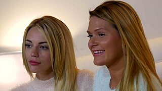 abby cross and blake eden scissor then taste wetness together!