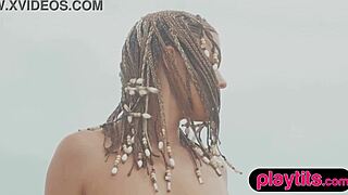 petite australian milf shows off round tits and sandy bubble butt!