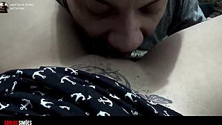 Lambendo Chupando A Buceta Suculenta Da Morena De Vestido Sem Calcinha In Intense Lingerie Action