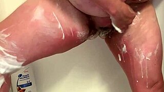 Sexy Bbw Shaving Legs Pussy And Ass In Shower With Big Tits