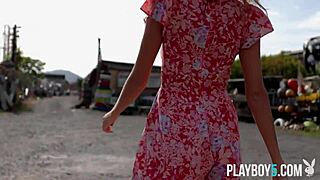 Petite Russian milf naked outdoor revealing that perfect all natural body?