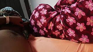 step mom shares bed with step son in lingerie while husband works