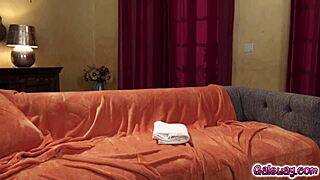 Whitney Wright and Scarlett Alexis get caught up in the moment, fingering and tribbing on the sofa during interracial lesbian sex.