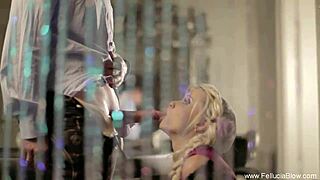 What makes the maiden from germany blow her master while enjoying those intense moments