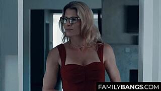 Servicial teen 18+ has a surprise for mommy with cheating face fucking and fingering orgasm.