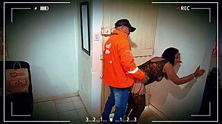 Casual Sex with Delivery Guy Involves Sucking Cock and Fucking in Lingerie for Quick Thrill