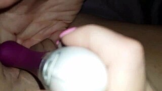 Oh wow, fingering this cute horny milf wife to a wet orgasm with toys in homemade action! 🔥💦