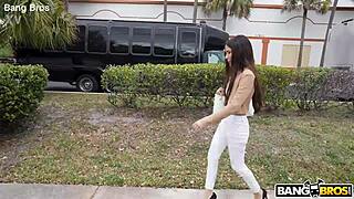 Brunette milf spreads shaved pussy for cash. Gets missionary riding creampie cumshot facial deepthroat.