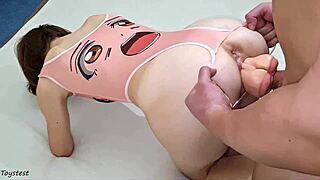 hey, check this kinky double penetration with dick in fake pussy inside real one