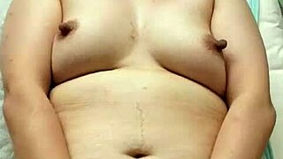 japanese bbw mature masturbates with shaved pussy on camera