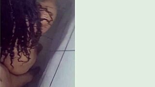 curvy ebony stepmother with big natural tits rides boss's huge cock doggystyle in homemade taboo scene