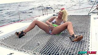 we're two girls eating pussy on a boat at high sea in barcelona with dildo toys