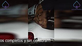 Latina wife enjoys dogging with neighbor in car while cuckold husband watches creampie outdoors.