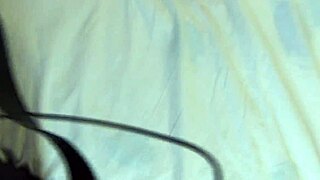 Oh wow, watch this slutty teen 18+ sucking balls deepthroat in fishnets and lingerie on the bed!