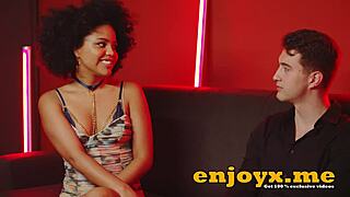 Steaming brunette Selva gives blowjob in kitchen while riding rough hairy pussy penetration with cum on face.