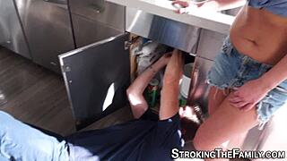 why does this horny teen take a facial from big cock?