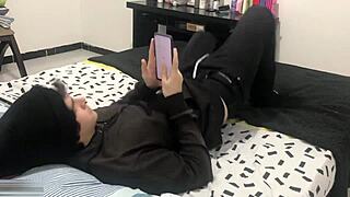 masaje relajante turns into cowgirl riding and doggystyle creampie with petite latina milf and teen