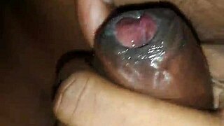 horny cock releasing thick cum in close up