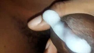 horny cock releasing thick cum in close up