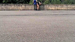 Hot chubby girl fucking in the street in front of people, you wanna join the fun?